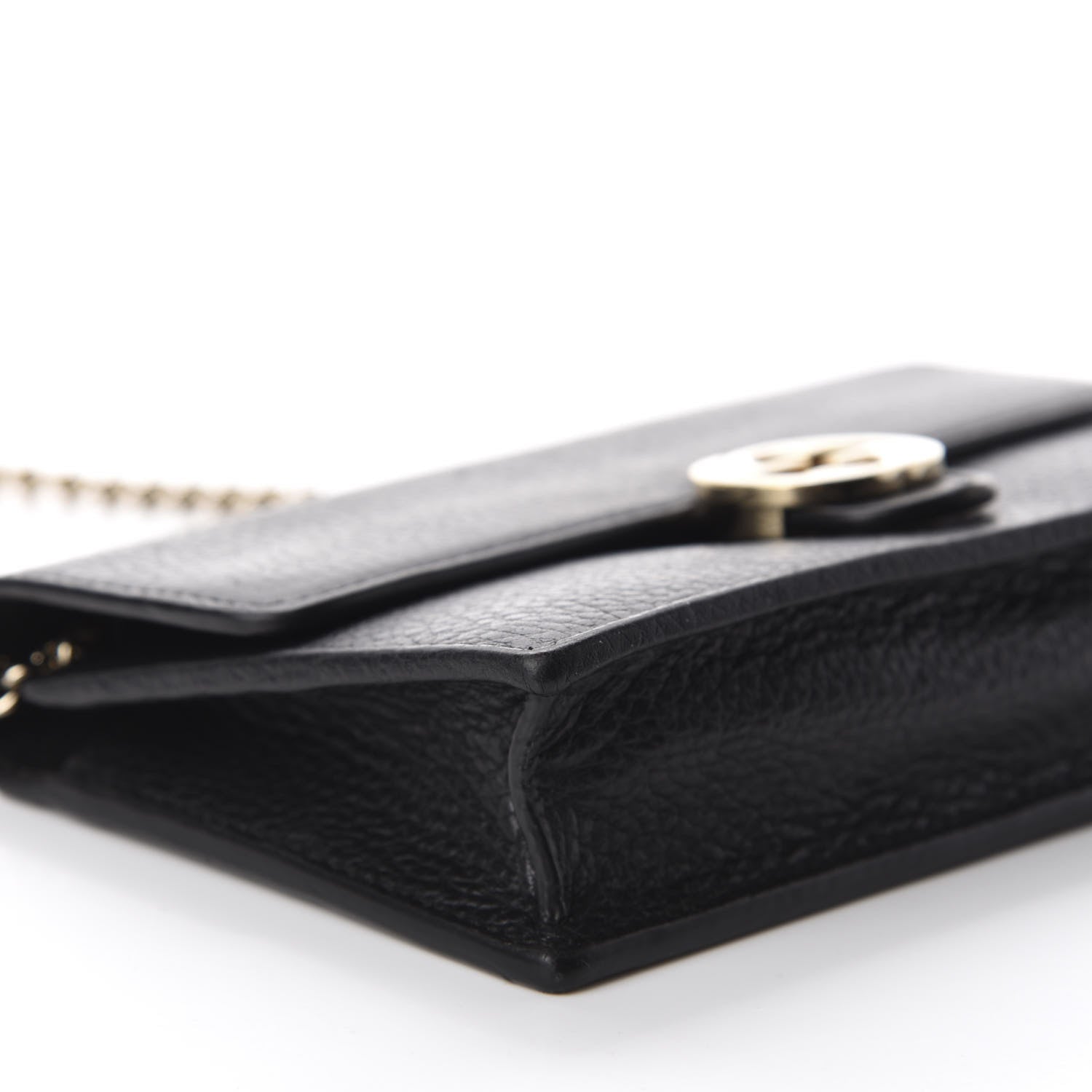Gucci Dollar Calfskin Interlocking G Chain Wallet Black 6 of 12