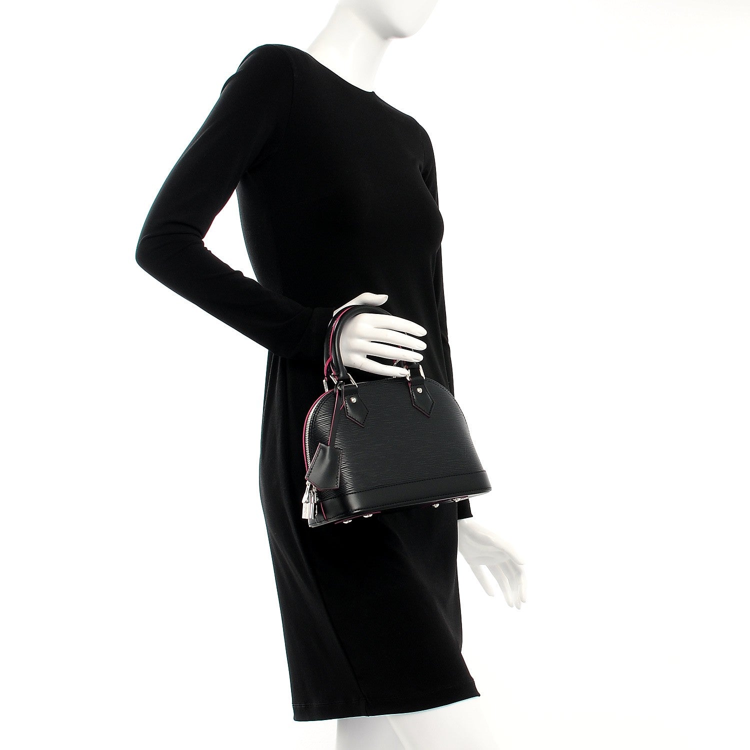 Louis Vuitton Epi Alma BB Black Hot Pink 3 of 8