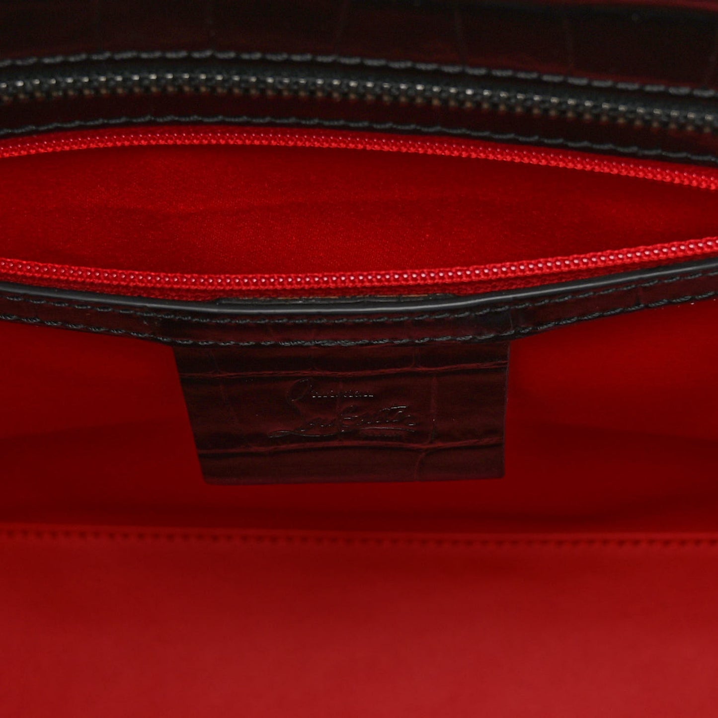 Calfskin Crocodile Embossed Studded Medium Paloma S Black