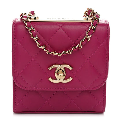 Chanel Lambskin Quilted Mini Trendy CC Clutch With Chain Fuchsia 1 of 11
