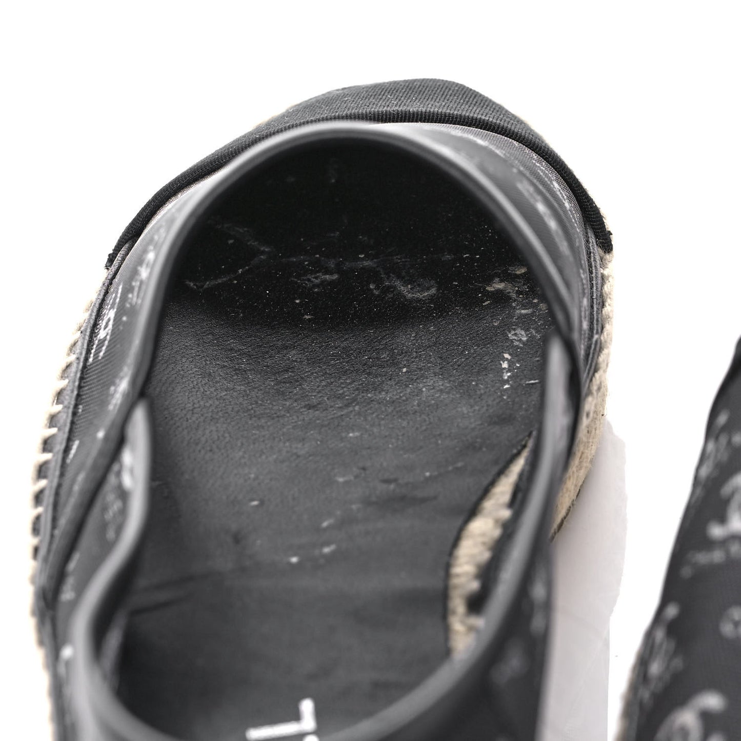 Mesh Grosgrain CC Espadrilles 40 Black White