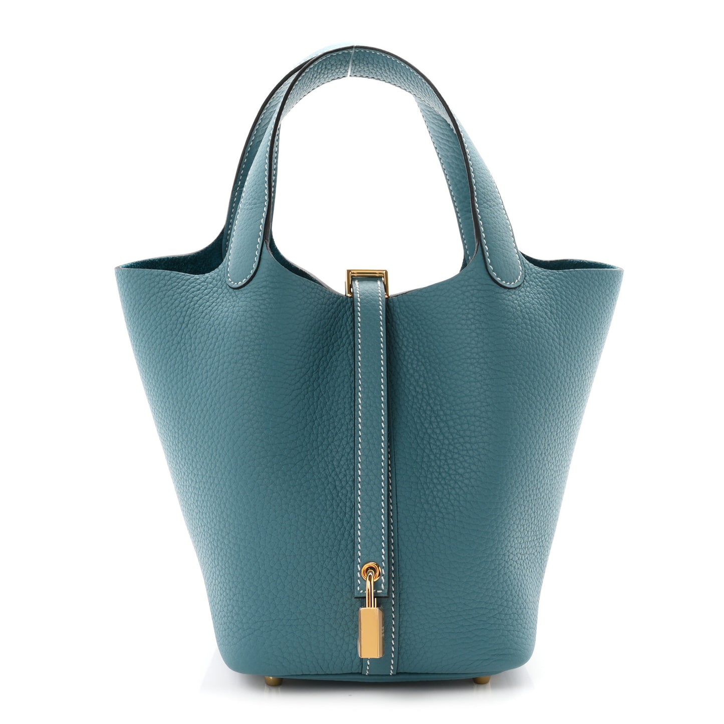 Taurillon Clemence Picotin Lock 18 PM New Blue Jean