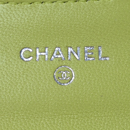 Chanel Lambskin Quilted Flap Card Holder Wallet Yellow 7 of 11