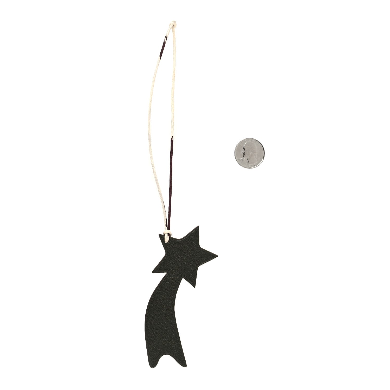 Hermes Togo Chevre Petit H Shooting Star Bag Charm Sesame Vert Fonce 2 of 3