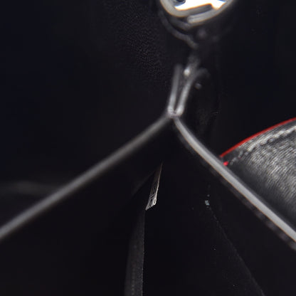 Prada Saffiano Cuir Crocodile Small Double Bag Black Rosso 7 of 7