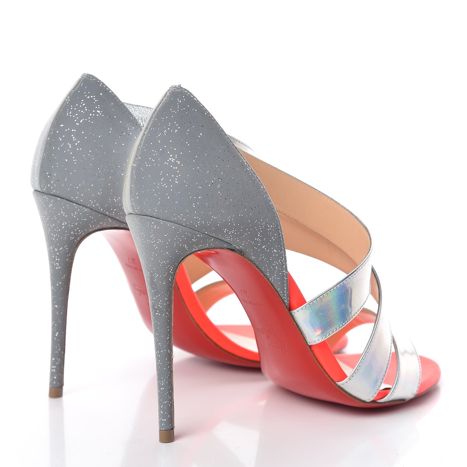 Christian Louboutin Specchio Tissu Reflex World Copine 100 Sandals 37 Multicolor 4 of 10