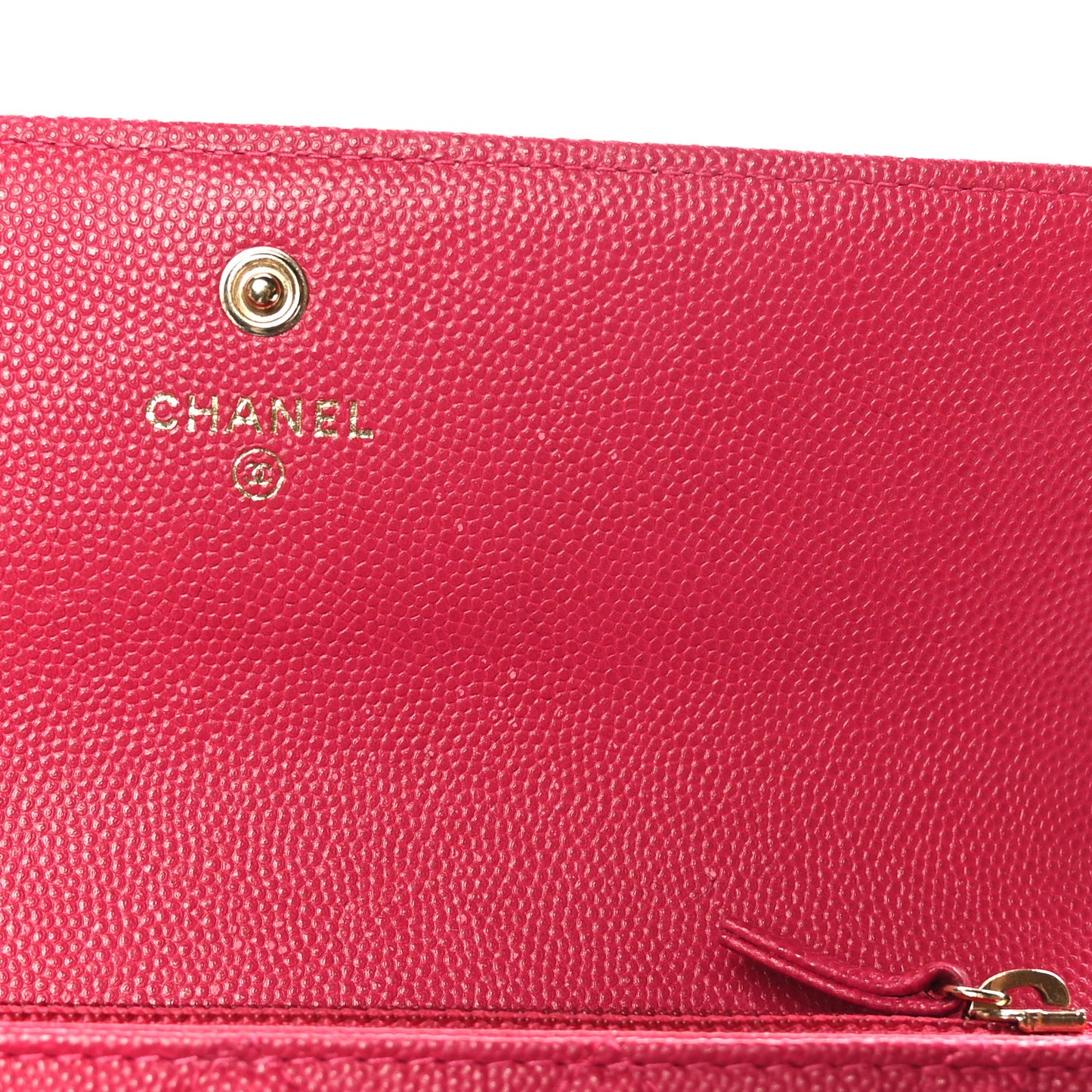 Caviar Quilted Large Boy Gusset Flap Wallet Fuchsia