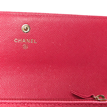 Chanel Caviar Quilted Large Boy Gusset Flap Wallet Fuchsia 8 of 9