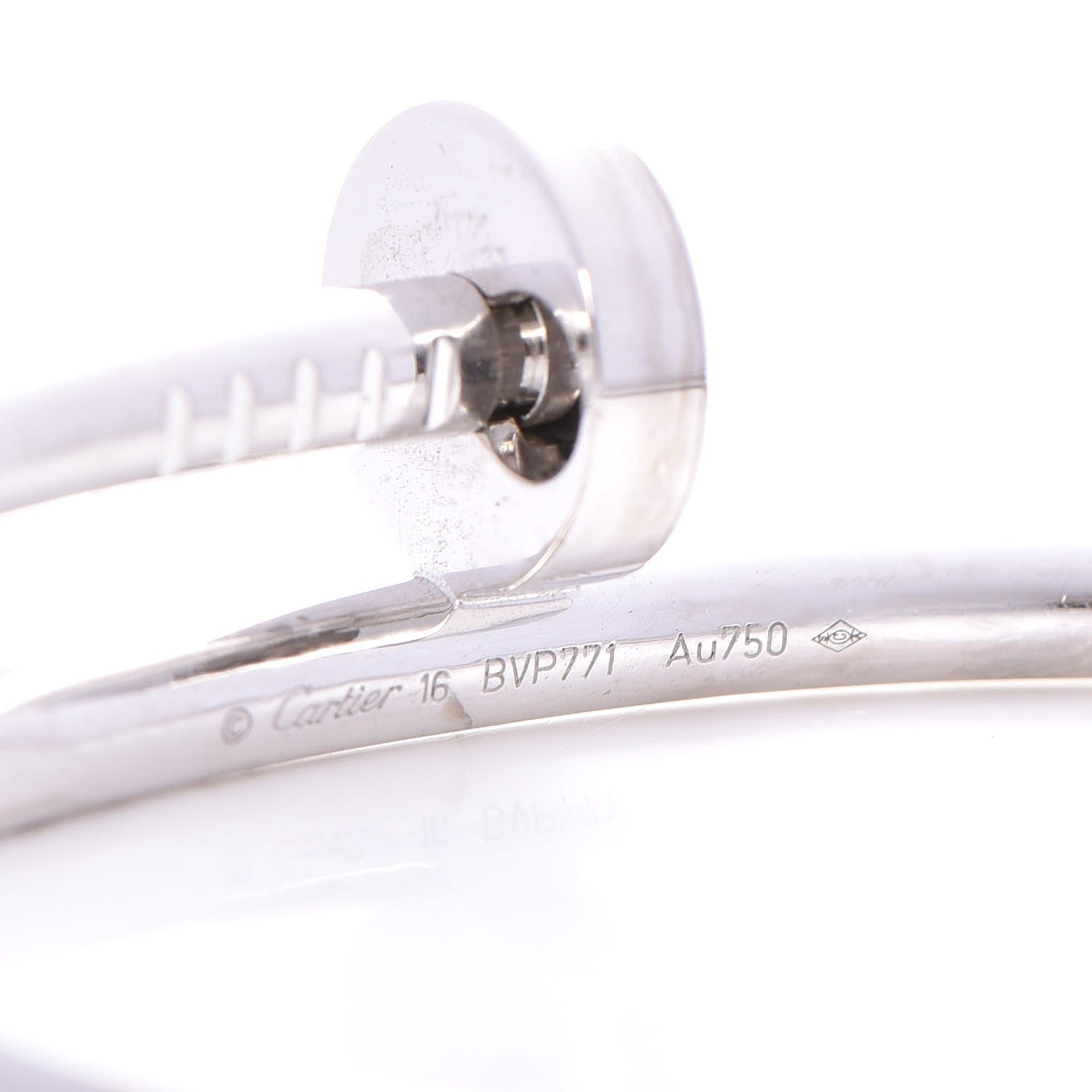 Cartier 18K White Gold Juste Un Clou Bracelet 16 5 of 11