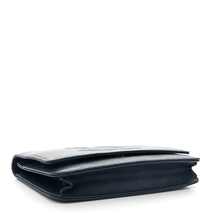 Chanel Caviar Timeless CC Wallet on Chain WOC Blue 4 of 11