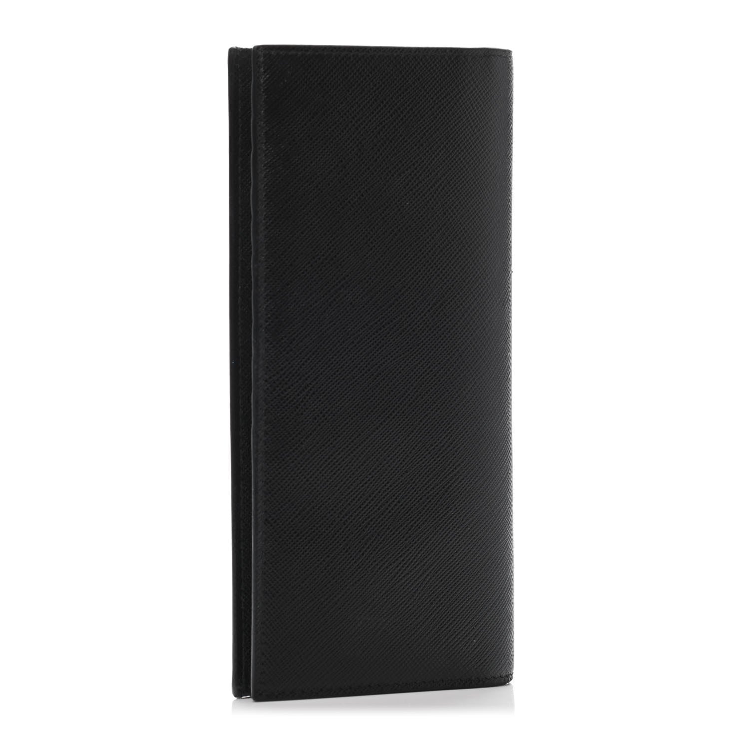 Prada Saffiano Muticolor Flap Wallet Black 2 of 4