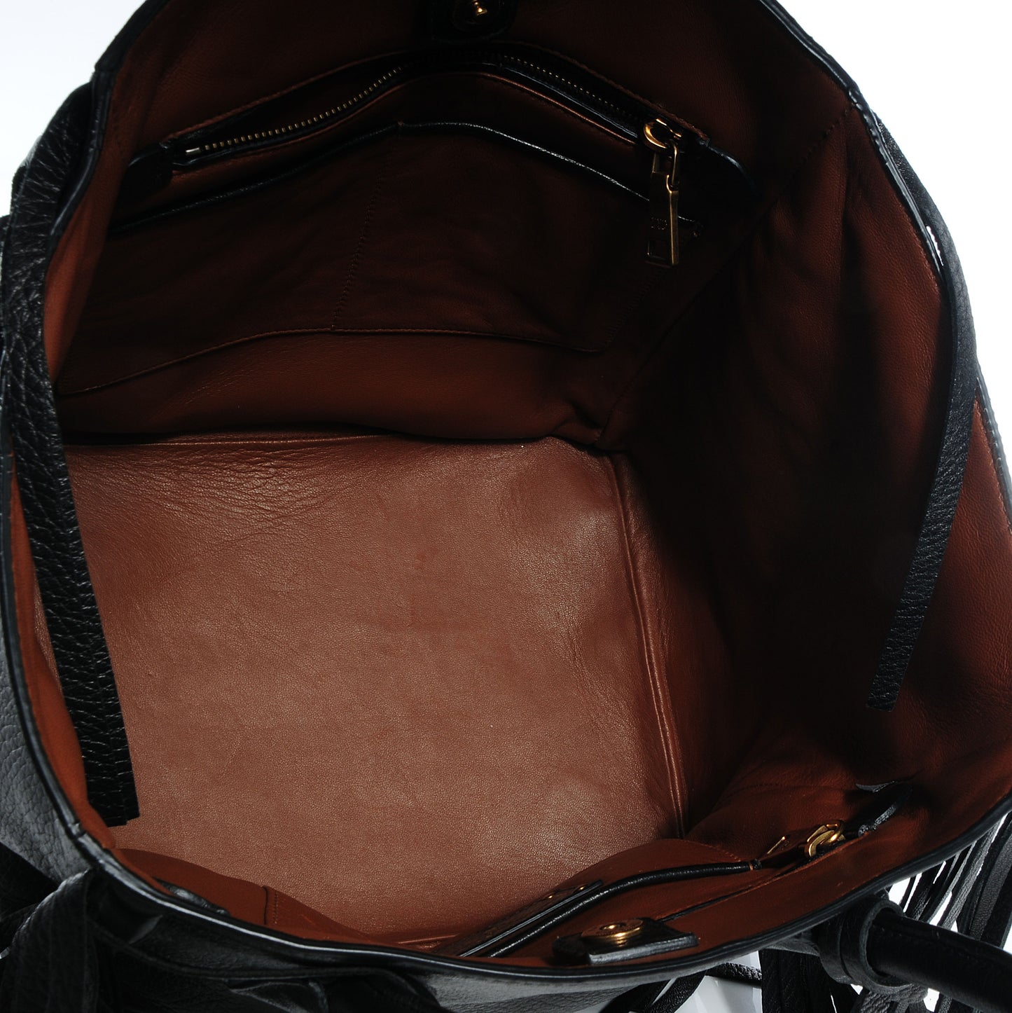 Cervo Deerskin Fringe Tote Black