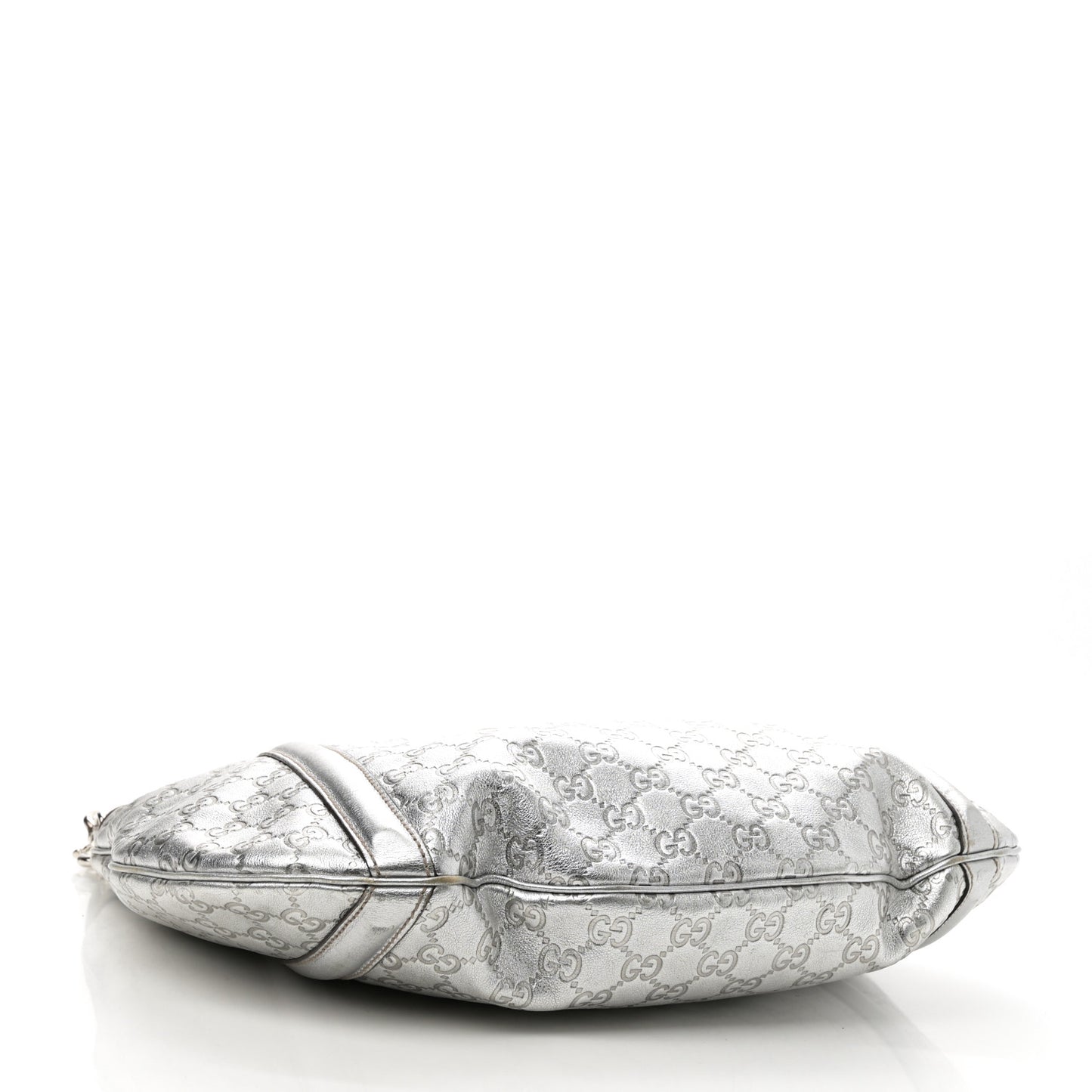 Metallic Guccissima Medium Britt Tote Silver