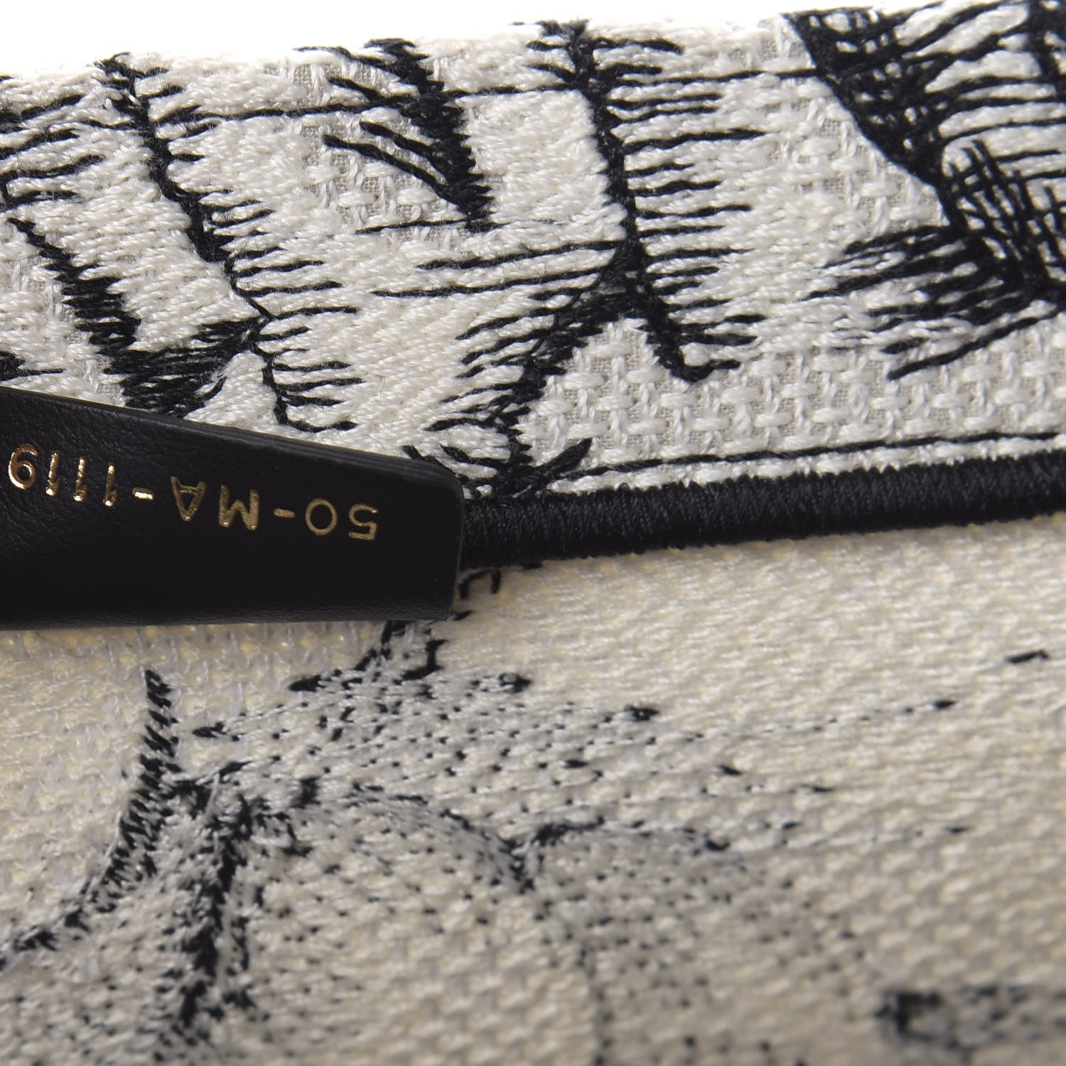 Christian Dior Canvas Embroidered Toile De Jouy Book Tote White Black 7 of 10