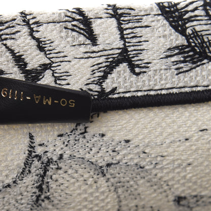 Christian Dior Canvas Embroidered Toile De Jouy Book Tote White Black 7 of 10