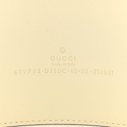 Gucci Calfskin GG Marmont Wide Belt 80 32 White 3 of 7