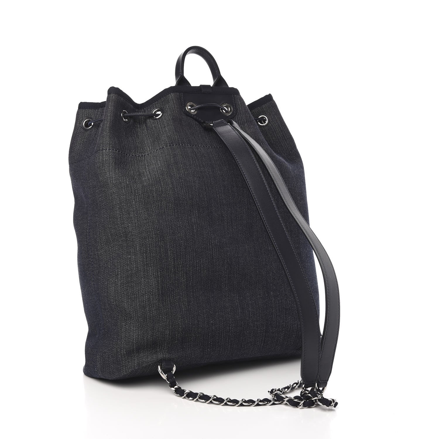 Chanel Canvas Large Deauville Backpack Denim Blue 2 of 9