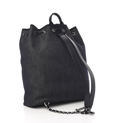 Chanel Canvas Large Deauville Backpack Denim Blue 2 of 9