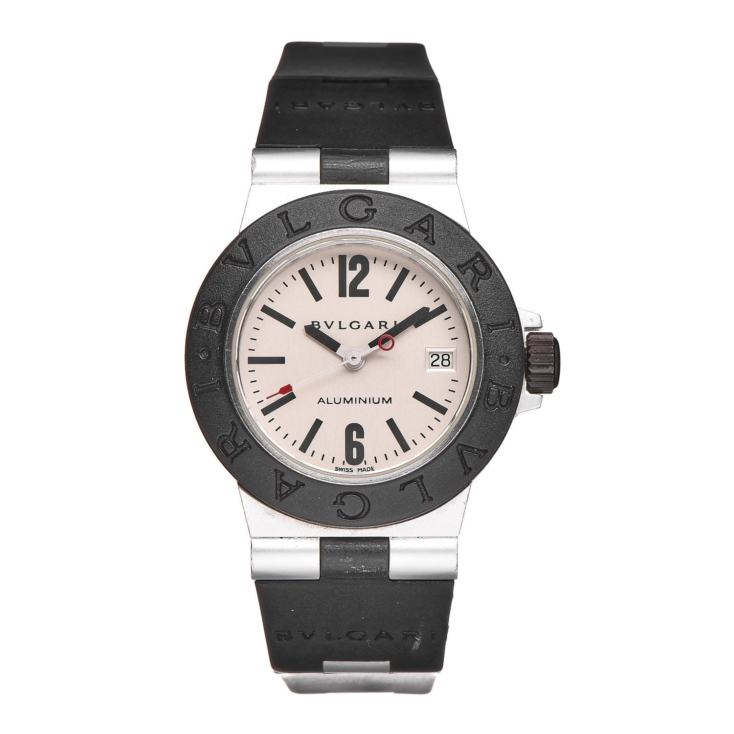 Bulgari Aluminum Rubber 29mm Diagono Quartz Watch 1 of 5