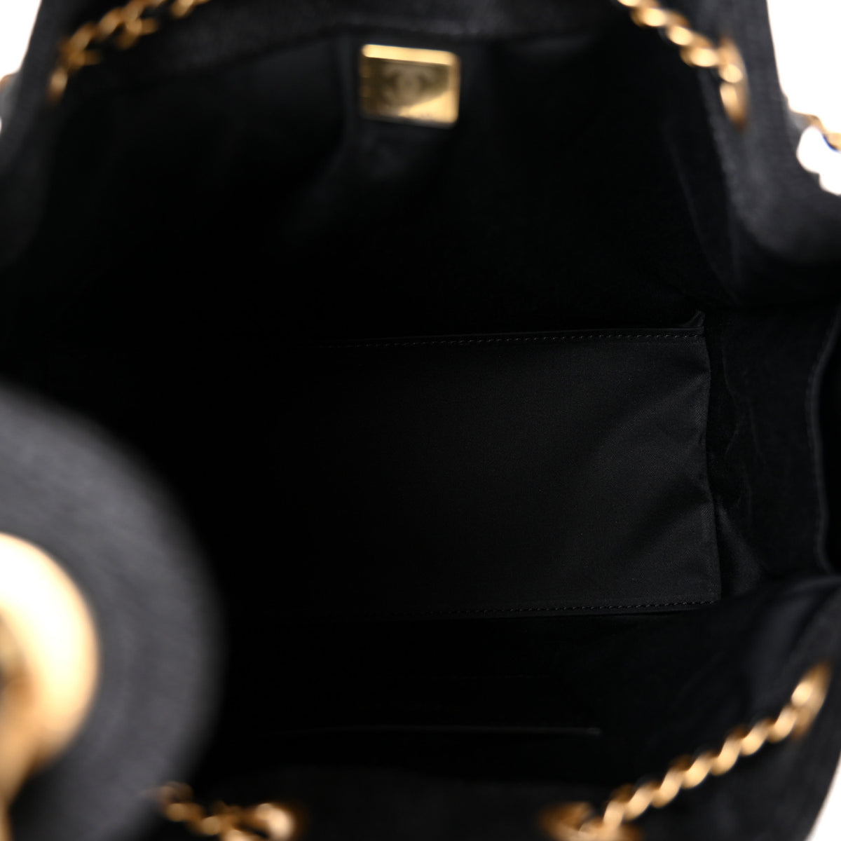 Chanel Washed Denim Quilted Small Chanel 25 Handbag Black 5 of 10