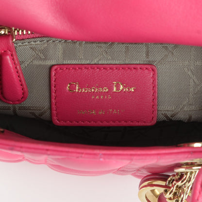Christian Dior Lambskin Cannage Mini Lady Dior Fuchsia 6 of 7
