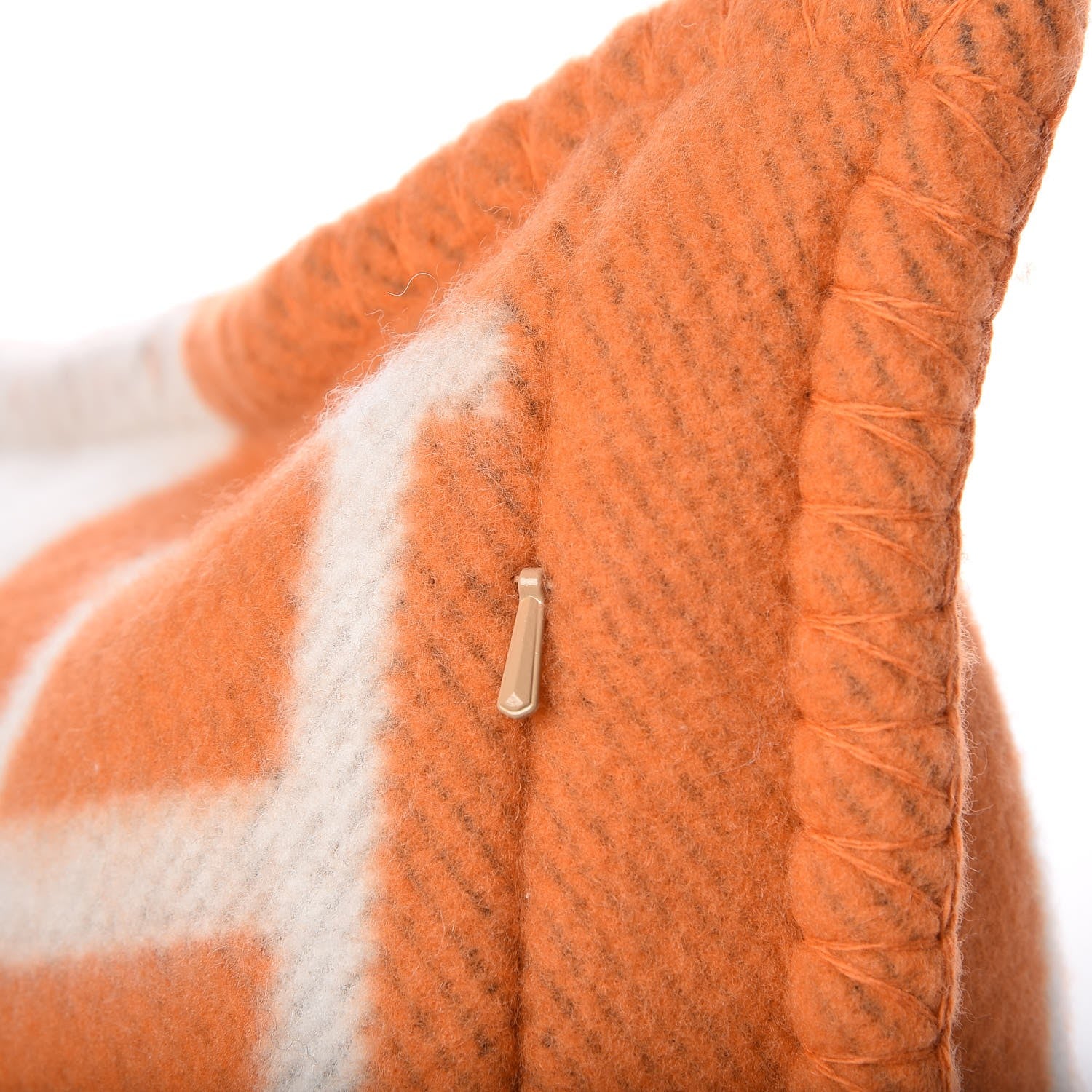 Hermes Wool Cashmere Avalon Pillow PM Ecru Potiron 5 of 7