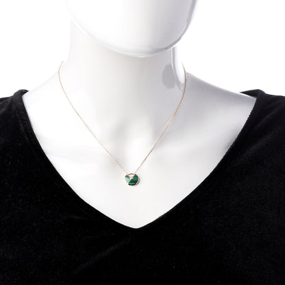 Cartier 18K Pink Gold Diamond Malachite XS Amulette de Cartier Pendant Necklace 2 of 5