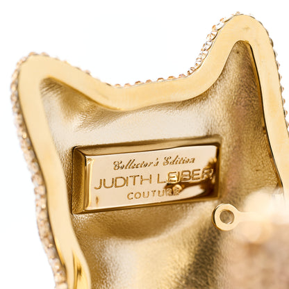 Judith Leiber Swarovski Crystal Cat Minaudiere Clutch Gold 8 of 13