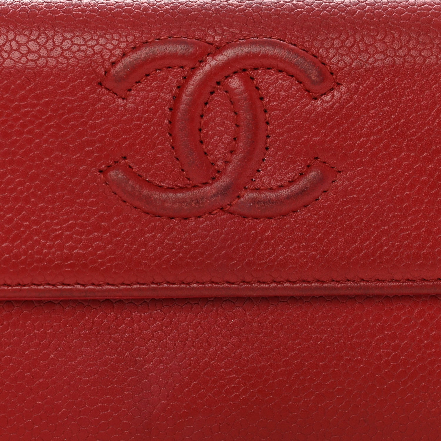 Chanel Caviar Timeless CC Large Gusset Flap Wallet Light Red 8 of 14
