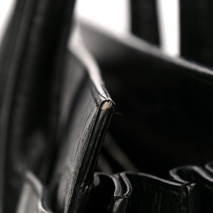 Saint Laurent Calfskin Crocodile Embossed Large Sac De Jour Carryall Black 18 of 25
