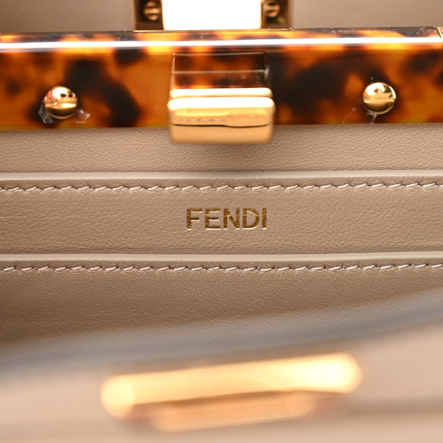 Shiny Nappa Plexiglass Petite Peekaboo I SEE U Satchel Tortora