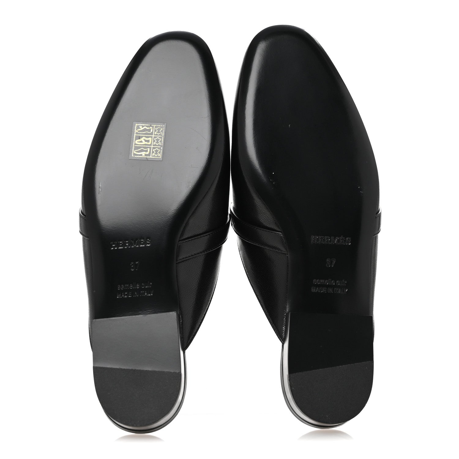 Hermes Goatskin Oz Mules 37 Black 6 of 10