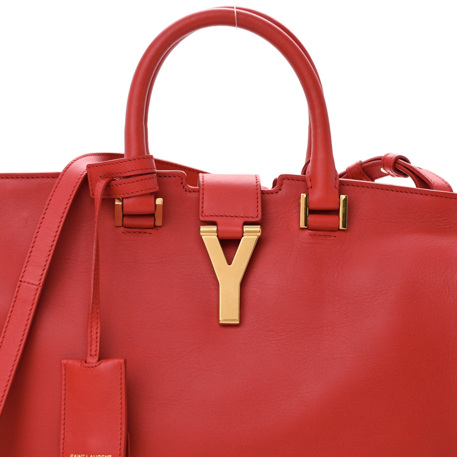 Saint Laurent Calfskin Small Classic Y Cabas Red 8 of 11