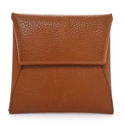 Hermes Barenia Faubourg Bastia Verso Coin Purse Fauve Abricot 1 of 9