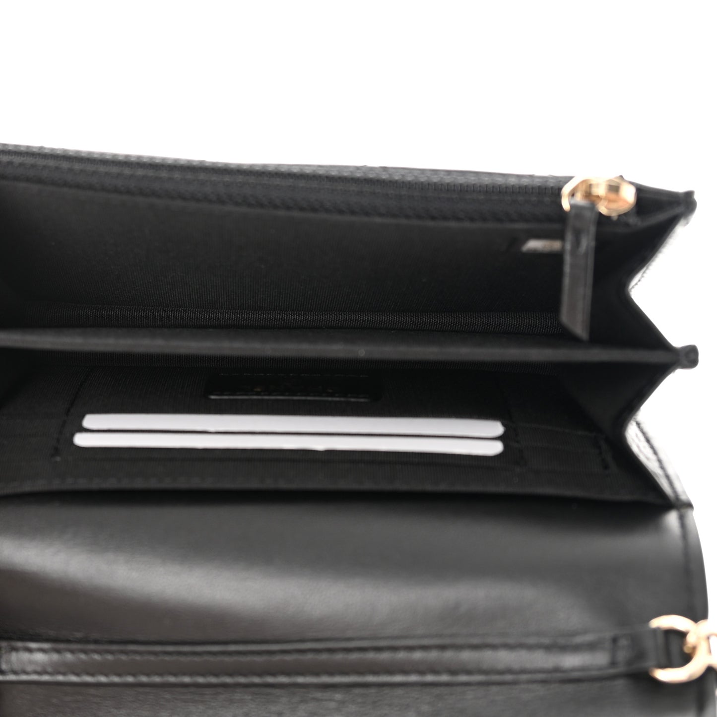 Calfskin Quilted Mini Maxi Pearls Wallet On Chain WOC Black