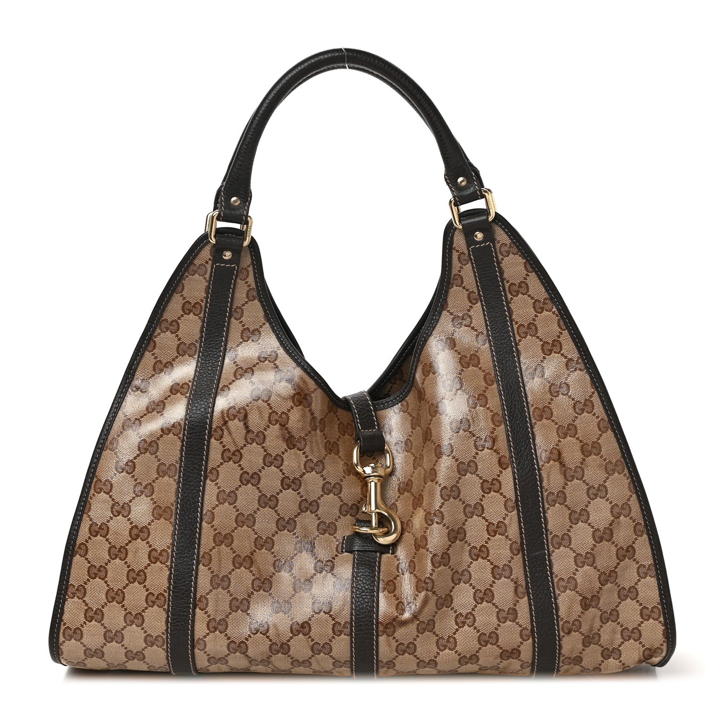 Crystal Monogram Dollar Calfskin Medium Joy Shoulder Bag Beige Ebony Testa Di Moro