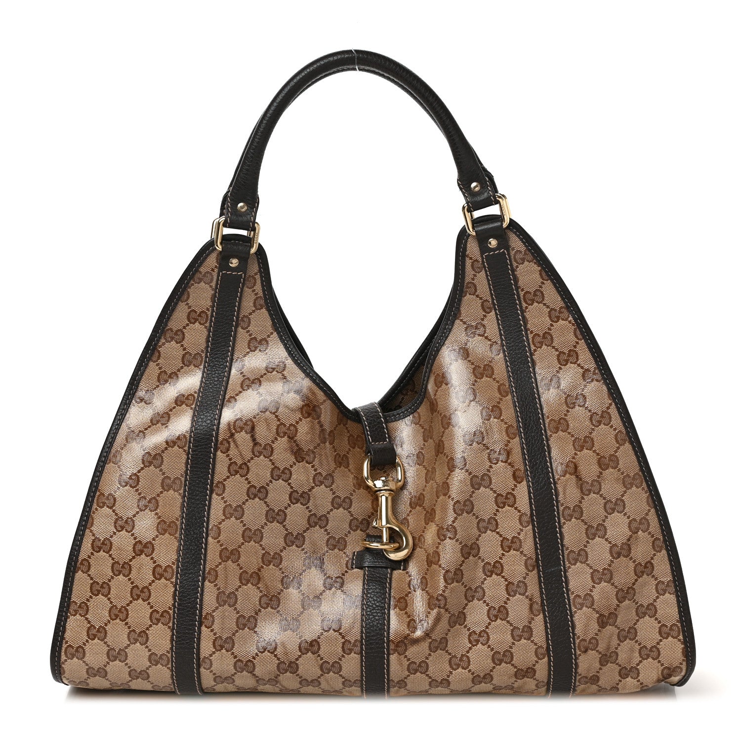 Gucci Crystal Monogram Dollar Calfskin Medium Joy Shoulder Bag Beige Ebony Testa Di Moro 1 of 10