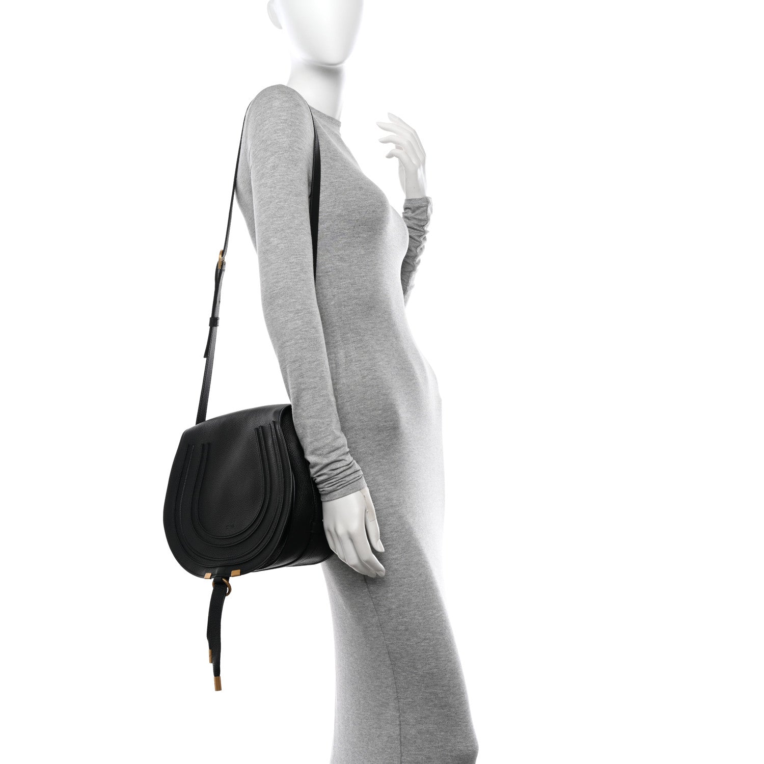 Chloe Calfskin Medium Marcie Round Crossbody Bag Black 2 of 10