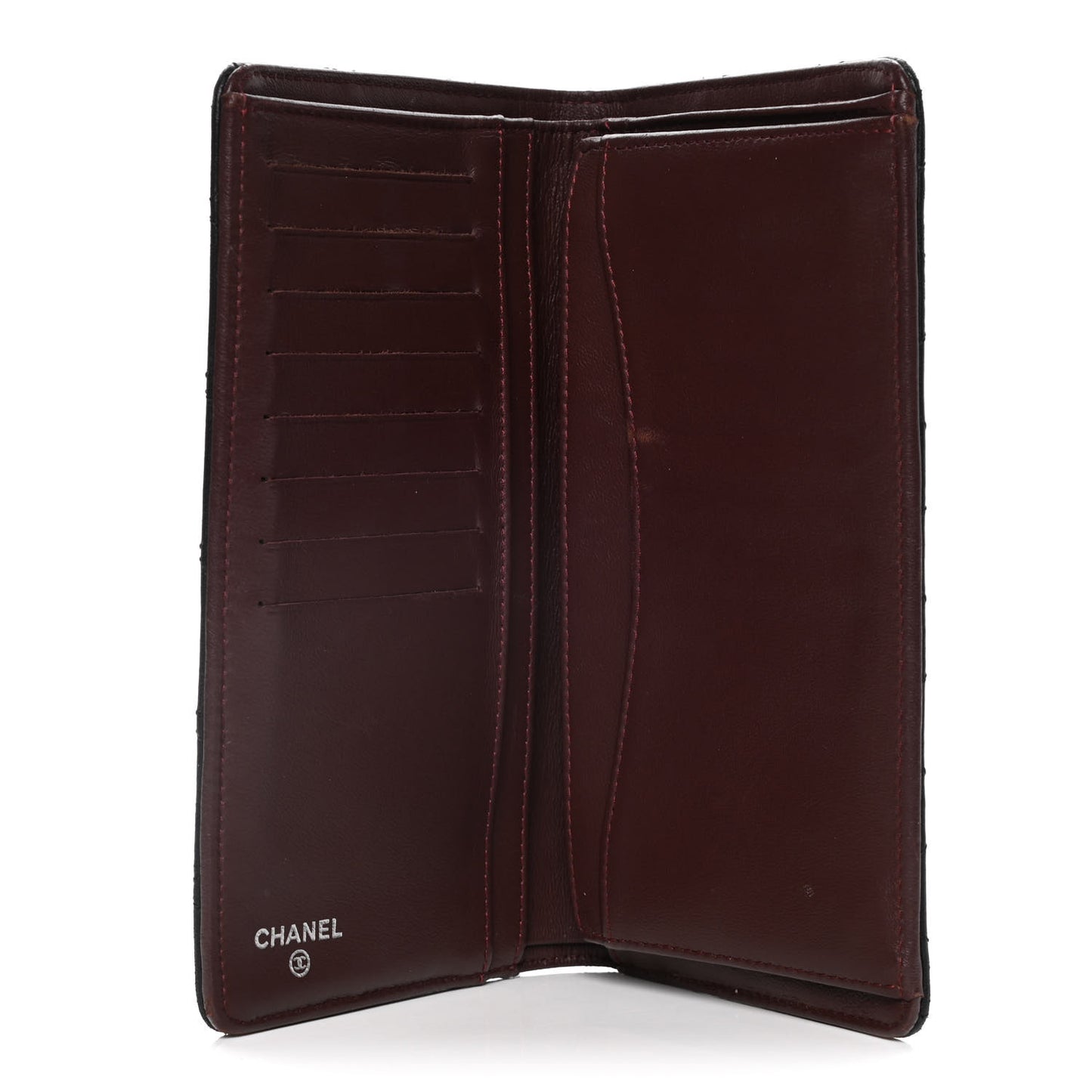Lambskin Quilted Yen Wallet Black