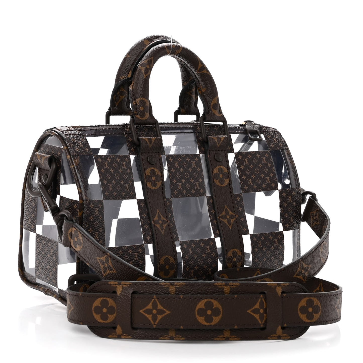 PVC Monogram Chess Keepall Bandouliere 25