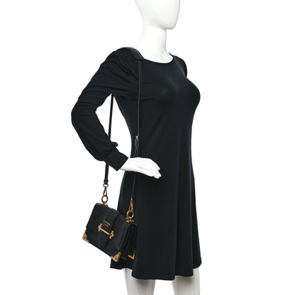 Prada Glace Calf Soft Cahier Bag Black Astrale 2 of 9