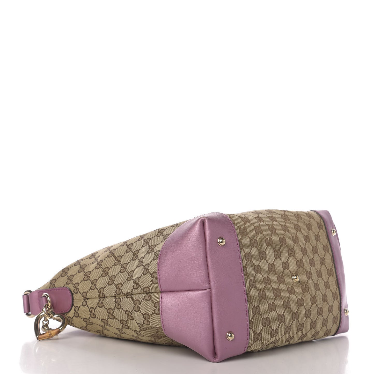 Monogram Medium Heart Bit Charm Hobo Pink