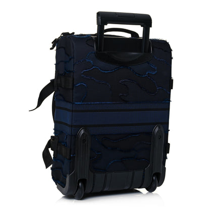 Christian Dior Canvas Embroidered Camouflage Diorcamp Luggage Carry On Navy 3 of 17