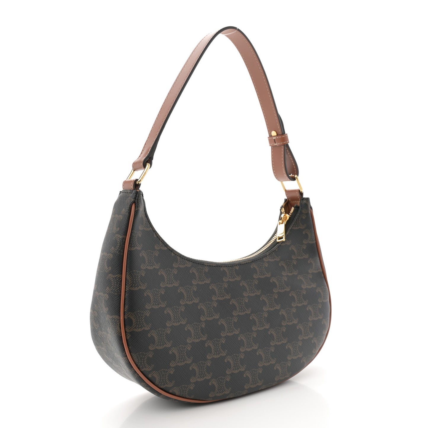 Triomphe Canvas Calfskin Ava Shoulder Bag Tan