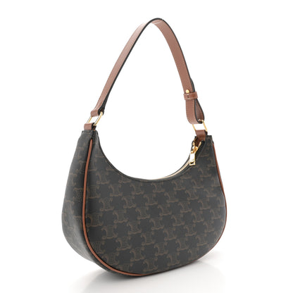 Celine Triomphe Canvas Calfskin Ava Shoulder Bag Tan 3 of 10