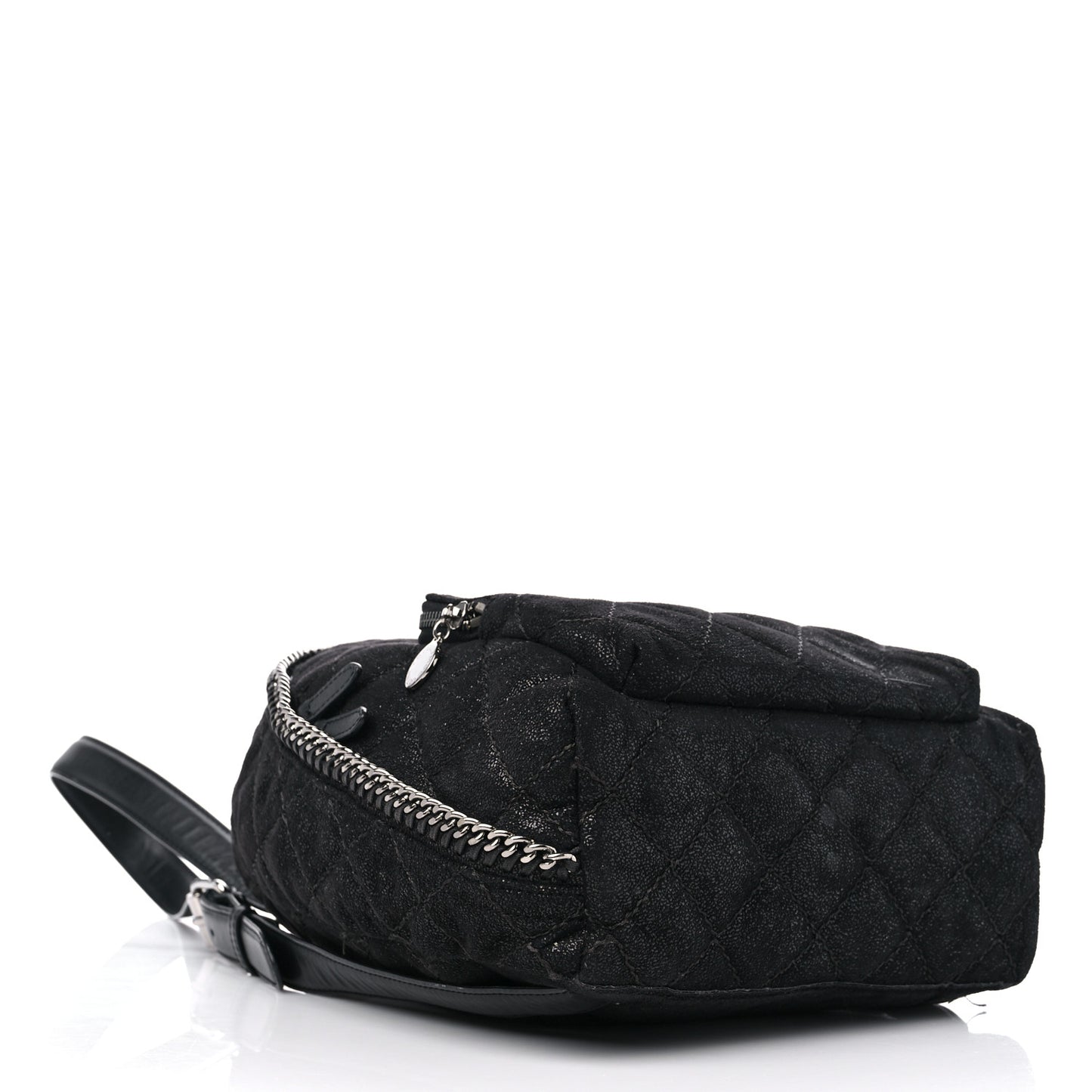 Shaggy Deer Quilted Small Falabella Backpack Black