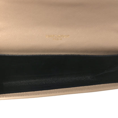 Saint Laurent Grain De Poudre Monogram Uptown Chain Wallet Dark Beige 6 of 9