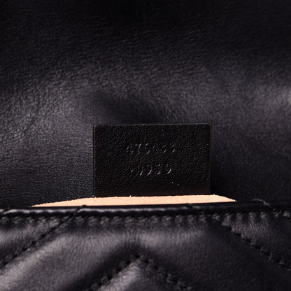 Gucci Calfskin Matelasse Super Mini GG Marmont Shoulder Bag Black 9 of 12