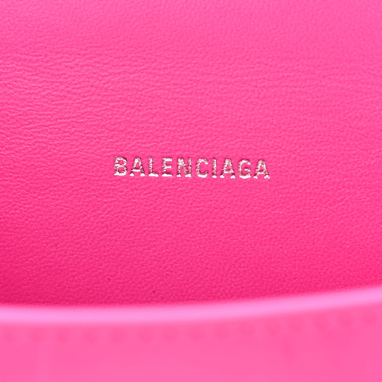 Shiny Calfskin Crocodile Embossed Hourglass Top Handle Bag XS Lipstick Pink