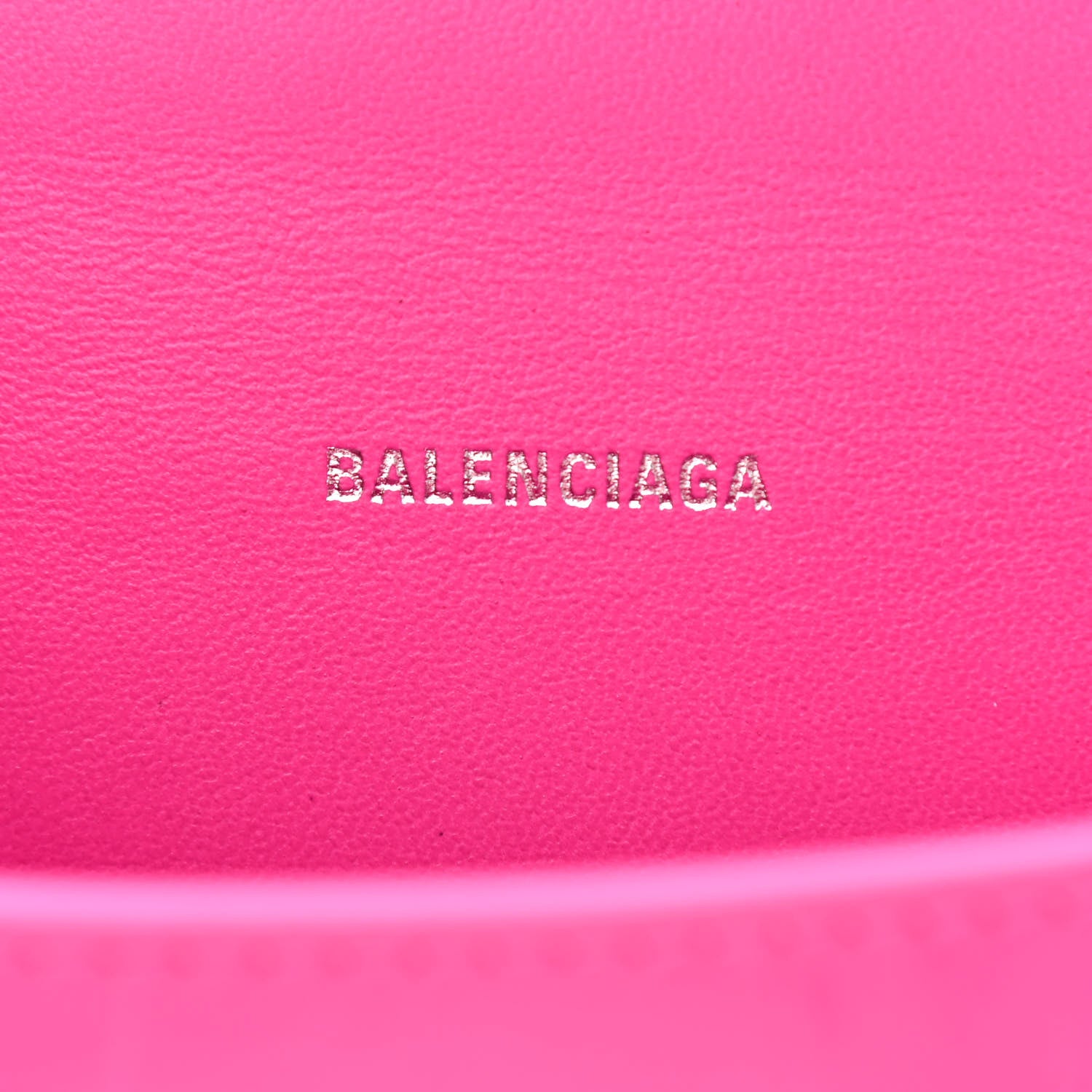 Balenciaga Shiny Calfskin Crocodile Embossed Hourglass Top Handle Bag XS Lipstick Pink 6 of 11